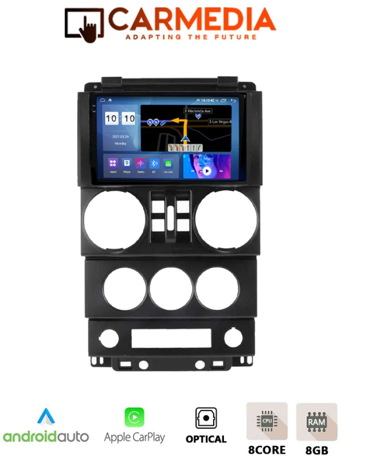 CARMEDIA CMDU8095-13 PRO PLUS TABLET 9.5'' OEM JEEP WRANGLER 2006-2011 (4 SWITCHES)