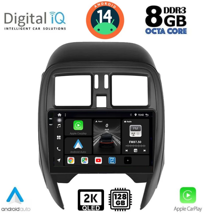 DIGITAL IQ BXF 8451_CPAA (SQUARE) (9inc) MULTIMEDIA TABLET for NISSAN MICRA mod. 2014-2017