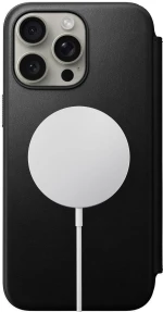 Nomad Modern Leather Folio - MagSafe Δερμάτινη Θήκη - Πορτοφόλι Apple iPhone 15 Pro Max - Black (NM01632085)
