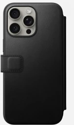 Nomad Modern Leather Folio - MagSafe Δερμάτινη Θήκη - Πορτοφόλι Apple iPhone 15 Pro Max - Black (NM01632085)