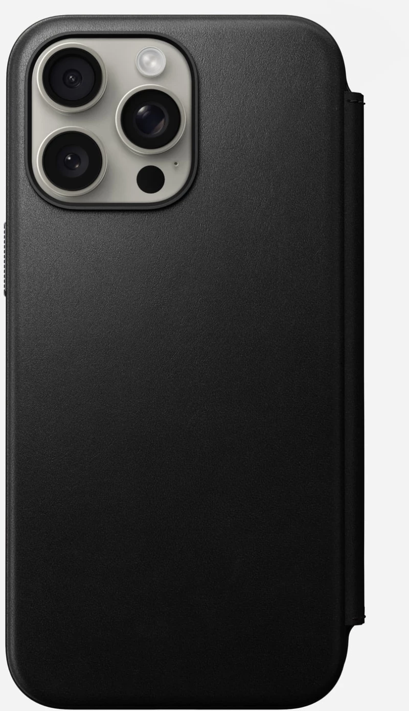 Nomad Modern Leather Folio - MagSafe Δερμάτινη Θήκη - Πορτοφόλι Apple iPhone 15 Pro Max - Black (NM01632085)