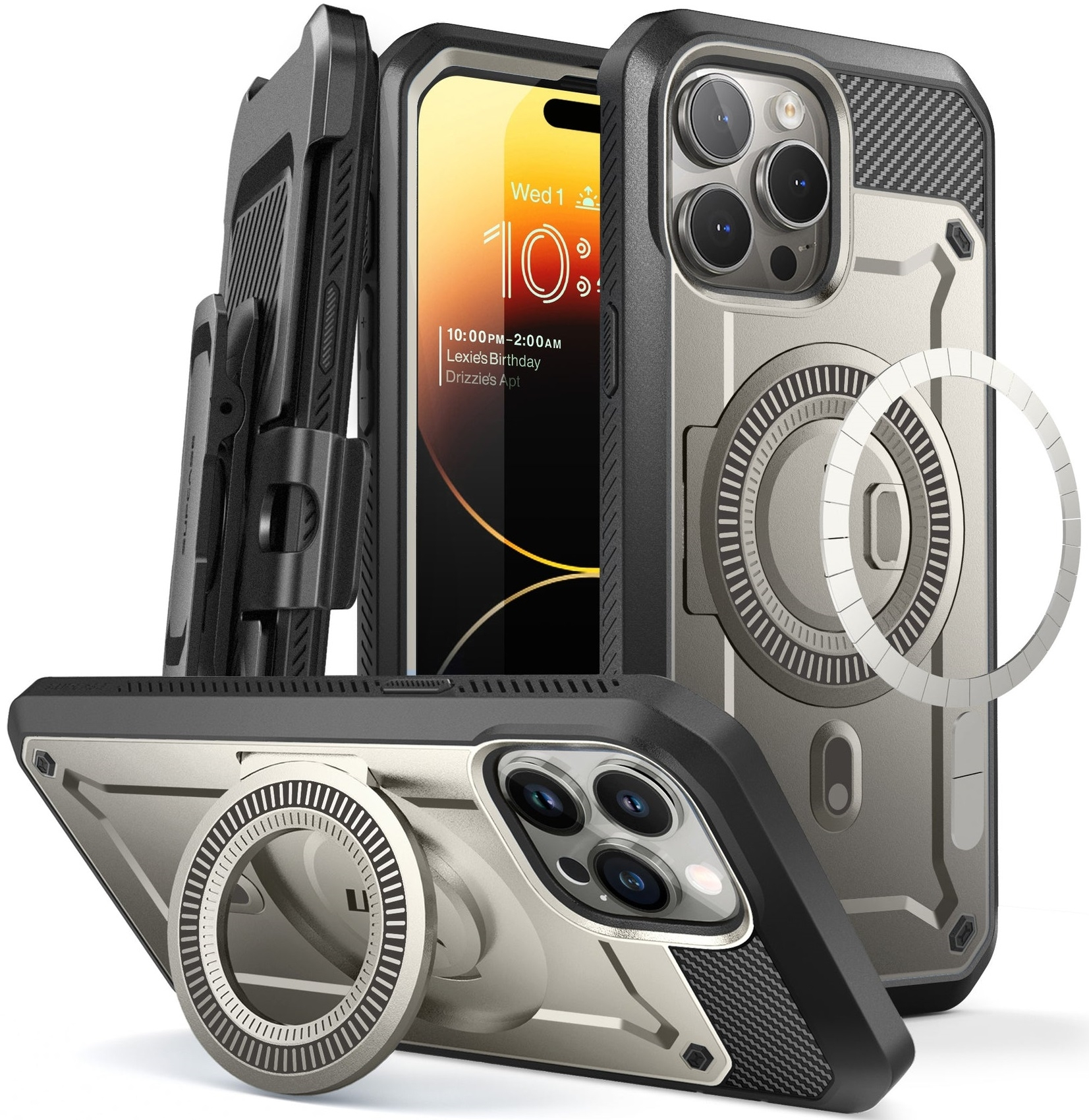 Supcase Unicorn Beetle Pro Mag - Ανθεκτική Θήκη MagSafe - Apple iPhone 15 Pro - Titan Gray (843439138582)