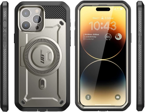 Supcase Unicorn Beetle Pro Mag - Ανθεκτική Θήκη MagSafe - Apple iPhone 15 Pro - Titan Gray (843439138582)