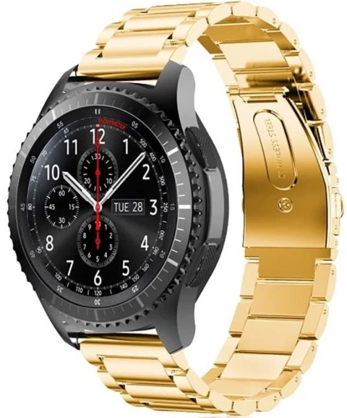 Spacecase Stainless Steel - Universal Μεταλλικό Λουράκι για Smartwatches (20mm) από Ανοξείδωτο Ατσάλι - Gold (5903943240586)