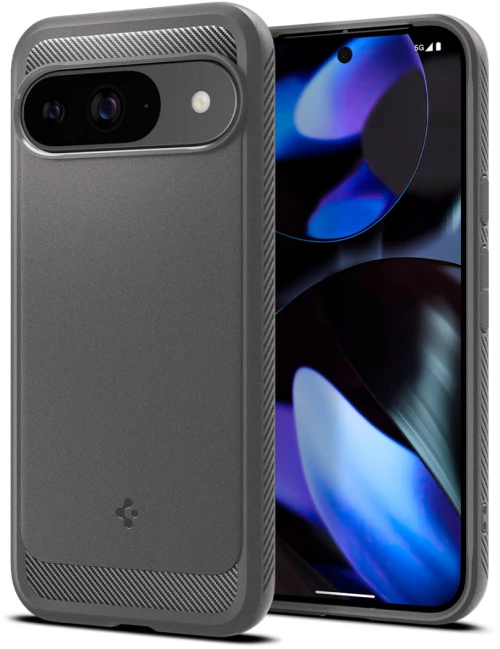 Ανθεκτική Θήκη Σιλικόνης - Google Pixel 9 / 9 Pro - Spigen Rugged Armor - Marble Gray (ACS07783)