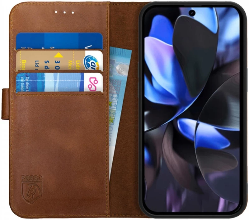 Θήκη Google Pixel 9 / 9 Pro - Rosso Deluxe Δερμάτινη Πορτοφόλι - Brown (8719246449550)