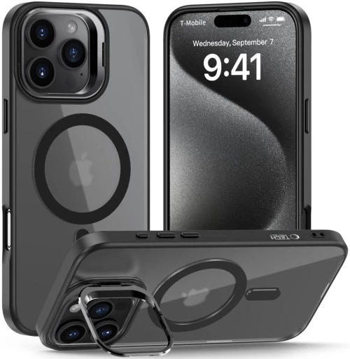Θήκη Apple iPhone 16 Pro Max - Tech-Protect MagStand Σκληρή Ημιδιάφανη με MagSafe & KickStand - Matte Black (5906302311330)