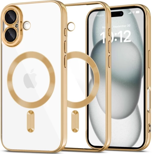 Θήκη Apple iPhone 16 - Tech-Protect MagFlex Διάφανη Σιλικόνης με MagSafe - Shiny Gold (5906302311385)