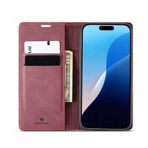 Θήκη Apple iPhone 16 Pro Max - Spacecase Wallet Πορτοφόλι - Red (5905719111472)