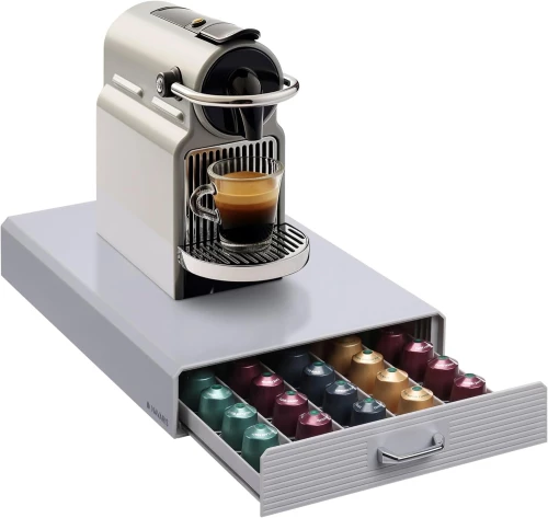 Navaris Coffee Pod Holder - Συρτάρι για 50 Κάψουλες Nespresso / Βάση για Καφετιέρα - Grey (47364.03.22)