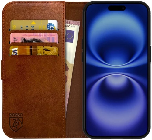 Θήκη Apple iPhone 16 Pro - Rosso Element PU Πορτοφόλι - Brown (8719246453847)