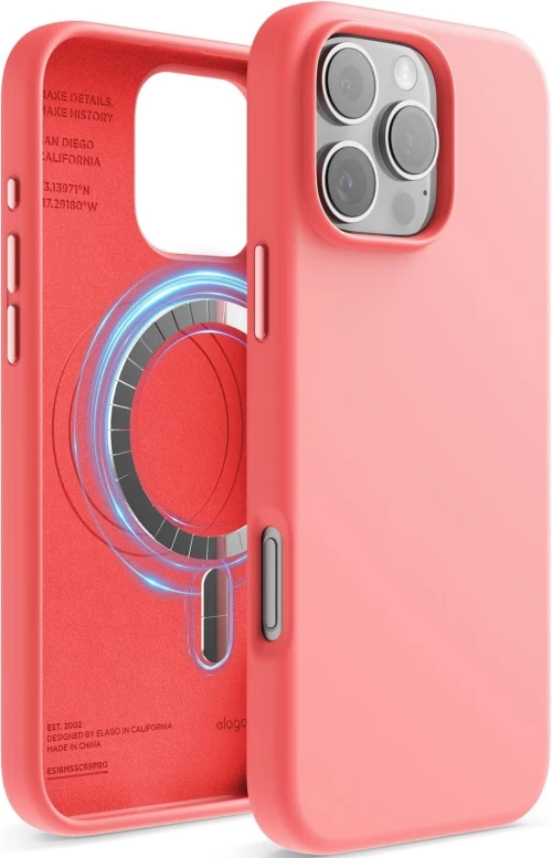 Θήκη Apple iPhone 16 Pro Max - Elago Magnetic Silicone Case Premium Σιλικόνης με MagSafe - Pink (ES16MSSC69PRO-PK)