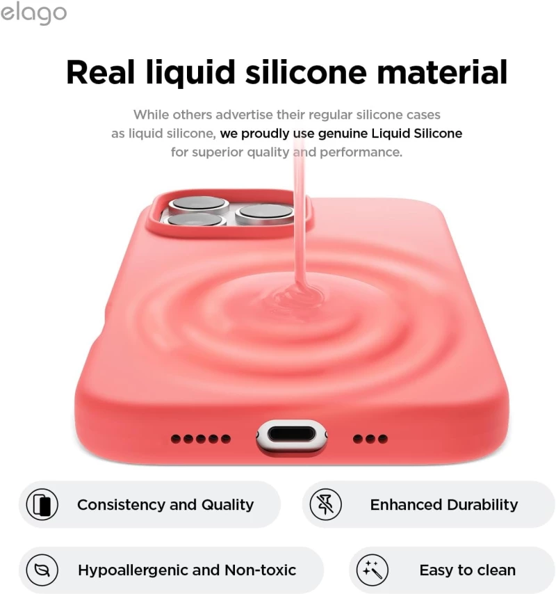 Θήκη Apple iPhone 16 Pro Max - Elago Magnetic Silicone Case Premium Σιλικόνης με MagSafe - Pink (ES16MSSC69PRO-PK)