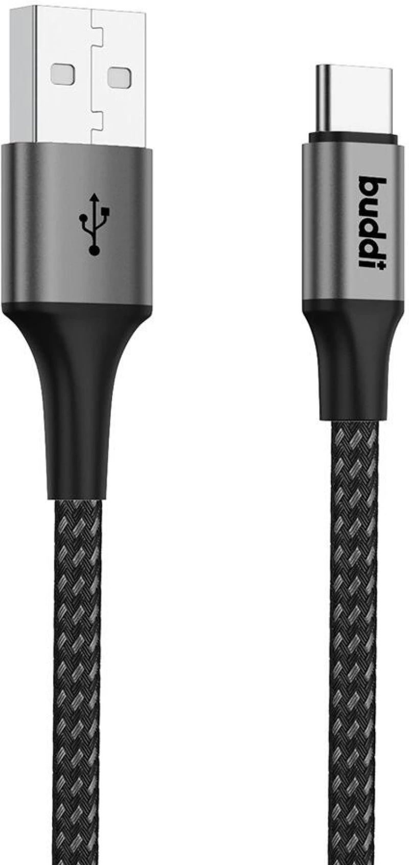Buddi Flex - Καλώδιο Φόρτισης και Μεταφοράς Δεδομένων USB-A σε Type-C - 100cm - 12W - Black - (8719246446030)