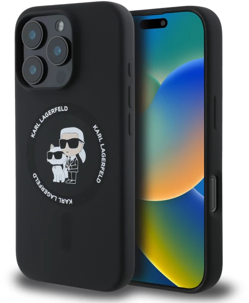 Karl Lagerfeld Magsafe Ringstand Case “karl + Choupette” Θήκη Προστασίας από Σκληρό Πλαστικό για Iphone 16 pro max (Μαύρο – Klhmp16xscmkcrhk)