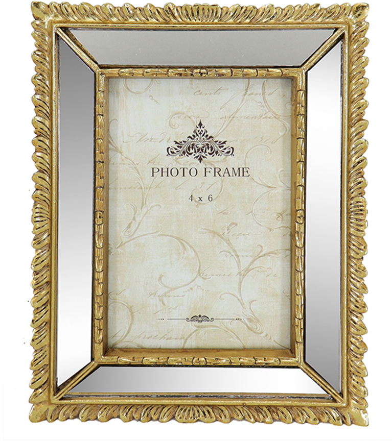 Κορνίζα polyr χρυσή με καθρέπτη 17x22cm Zaros 25588 KO170