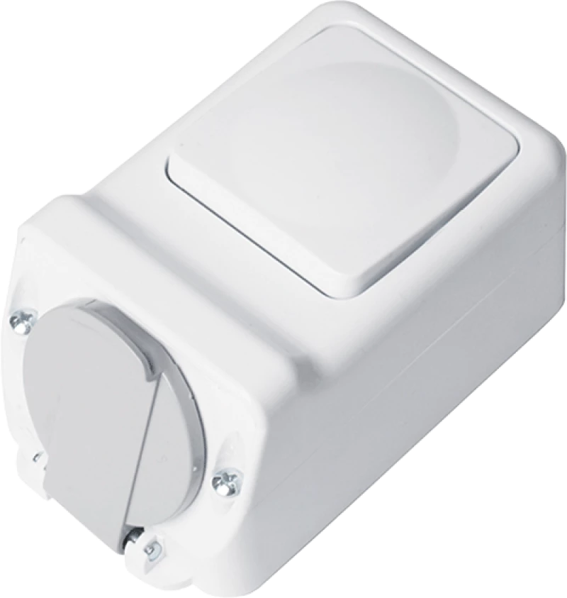 SOCKET+ONE BUTTON TWO WAY SWITCH 16А 250V, IP44