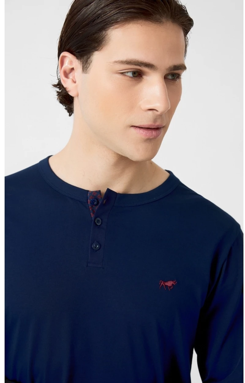 Minerva Ανδρική Χειμερινή Βαμβακερή Πυζάμα Relaxed Fit 96-71146-100