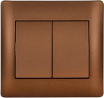 RHYME TWO BUTTONS ONE WAY SWITCH COFFEE METALLIC
