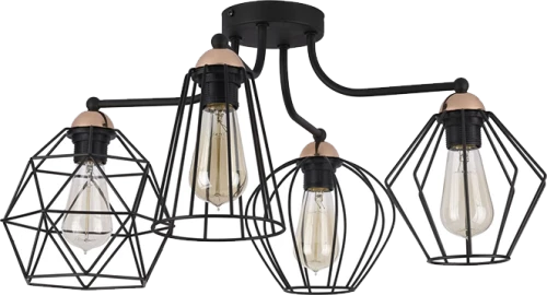 POLLY CEILING LAMP 4xE27 BLACK
