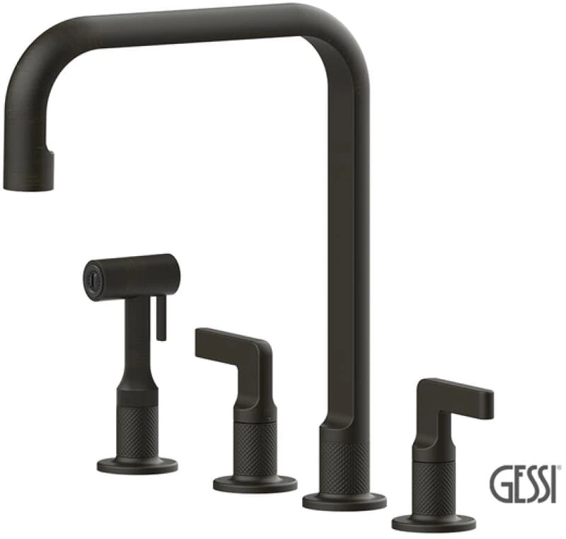 Μπαταρία Κουζίνας 4 οπών Inciso Gessi Aged Bronze 213-58703-187