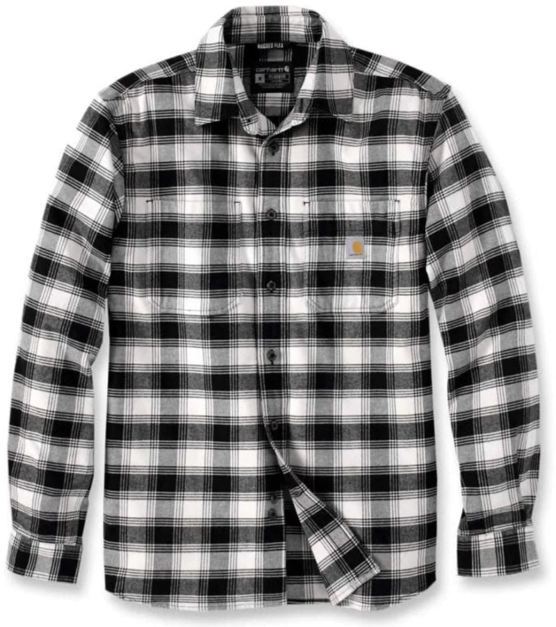 Πουκάμισο Ανδρικό Καρό Flannel Άσπρο Μαύρο Malt Carhartt 105945-W03
