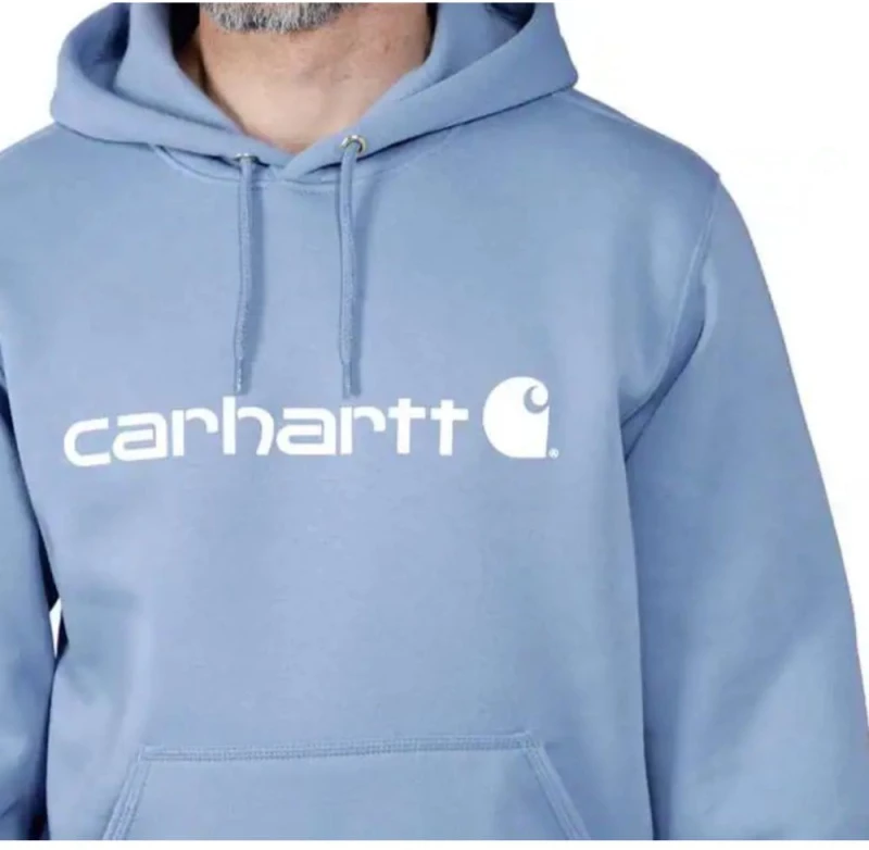 Φούτερ Μπλούζα Signature Logo Hooded Skystone CARHARTT 100074-HD0