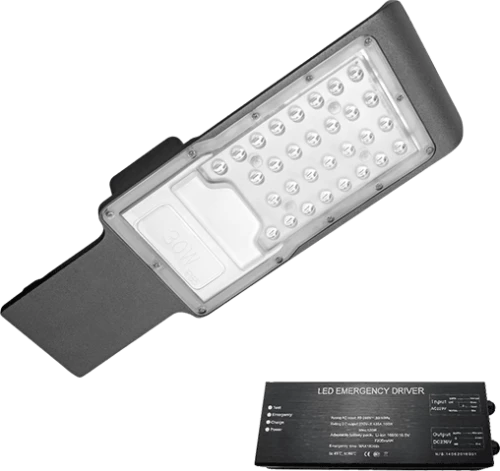 STELLAR LED STREET LIGHT ROUTE 30W 5500K IP65+ EMERGENCY KIT