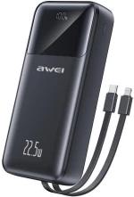 Awei P107K Power Bank 20000mAh με 2 Θύρες USB-A και Θύρα USB-C Μαύρο