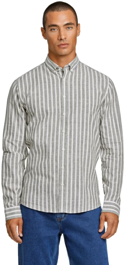 Lindbergh Linen Striped Shirt