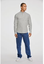 Lindbergh Linen Striped Shirt