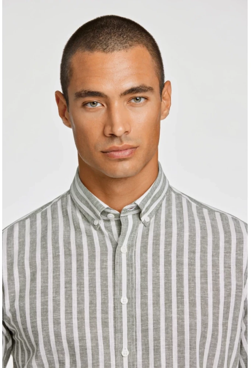 Lindbergh Linen Striped Shirt