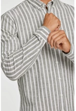 Lindbergh Linen Striped Shirt