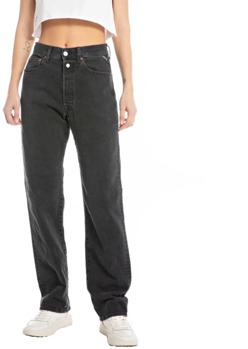 Replay Woman 9ZERO1 Black Straight Fit Jeans