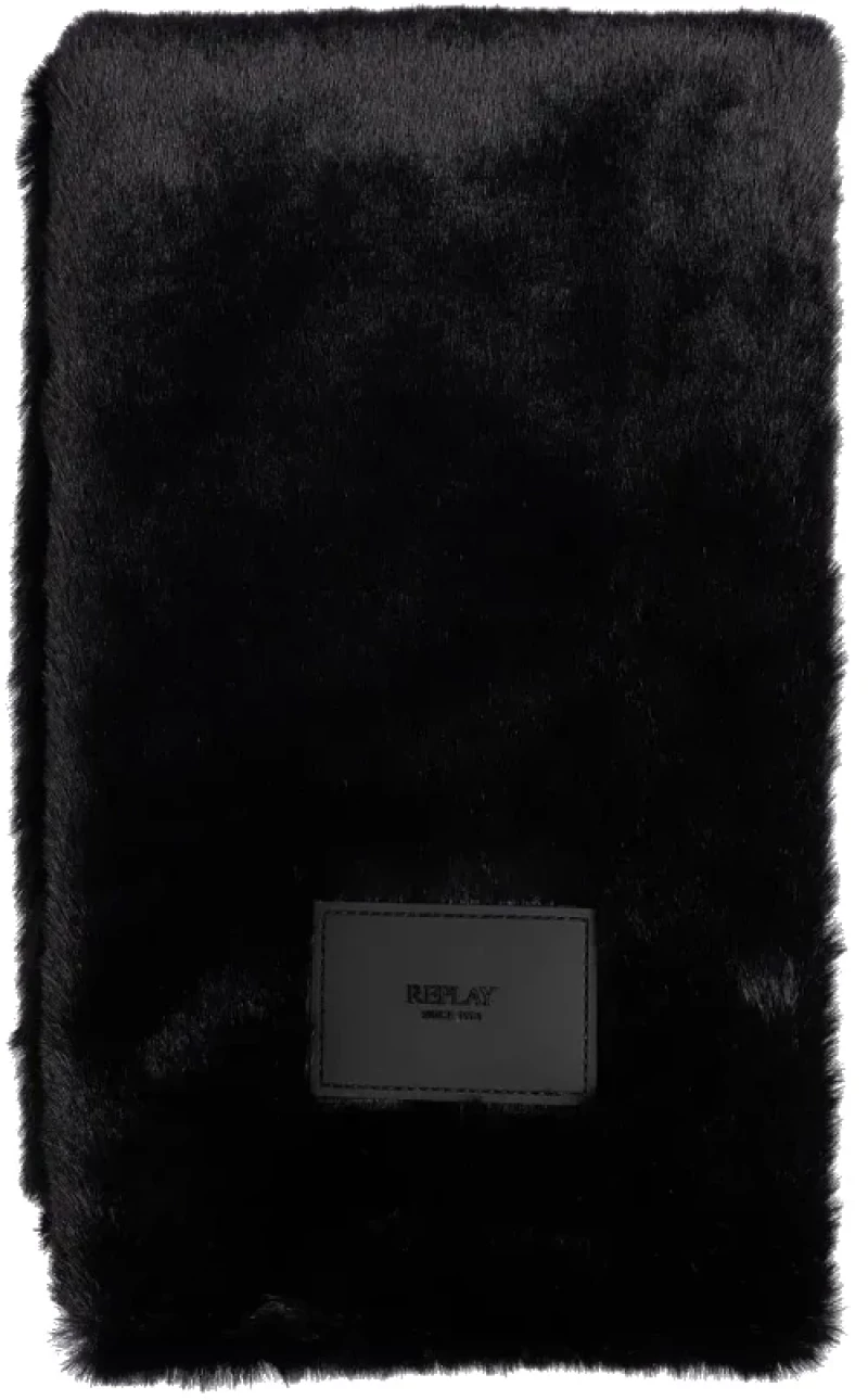 Replay Woman FAUX FUR Black SCARF