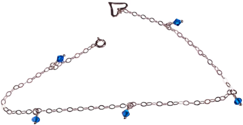 Βραχιόλι ποδιού Ασήμι 925 με γαλάζιο zircon Gatsa BR47