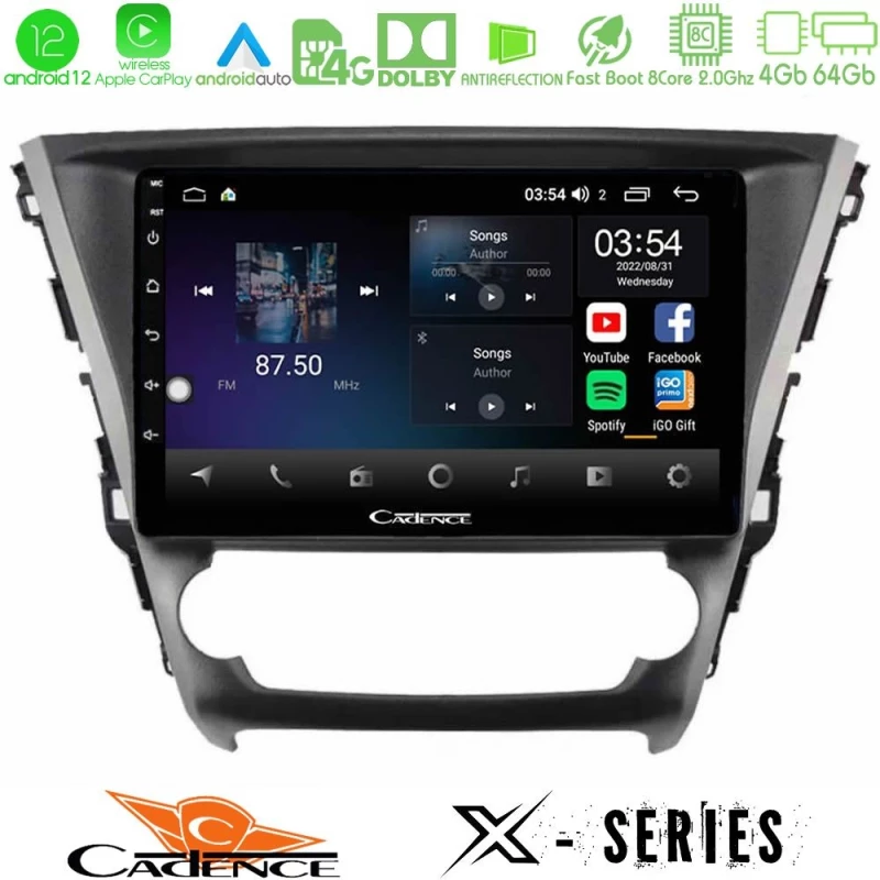 Cadence X Series Toyota Avensis 2015-2018 8core Android12 4+64GB Navigation Multimedia Tablet 9" U-X-TY1319