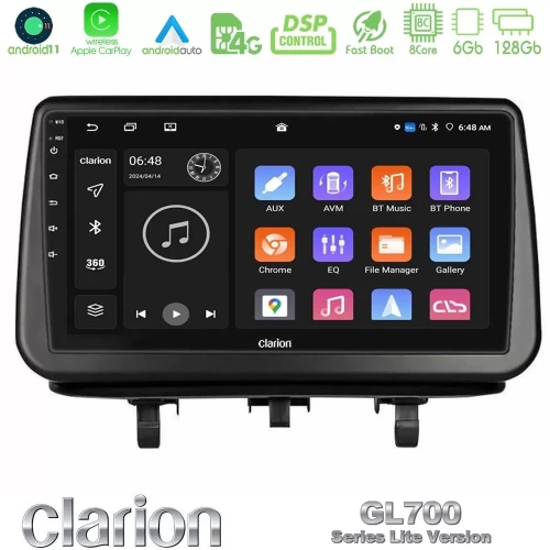 Clarion GL700 Lite Series Opel Meriva B 2010-2017 8Core Android11 6+128GB Navigation Multimedia Tablet 9″ Με Carplay & Android A U-G76L-OP1342