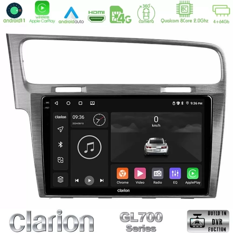 Clarion GL700 Series 8Core Android11 4+64GB VW GOLF 7 Navigation Multimedia Tablet 10" Με Carplay & Android Auto U-GL7-VW0003AL