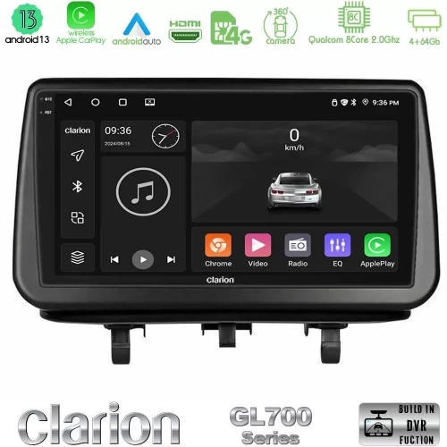 Clarion GL700 Series Opel Meriva B 2010-2017 8Core Android13 4+64GB Navigation Multimedia Tablet 9″ Με Carplay & Android Auto U-GL7-OP1342