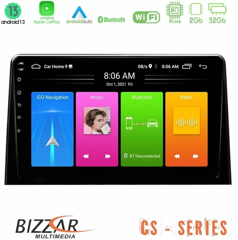Bizzar CS Series 4Core Android13 2+32GB Peugeot Partner / Citroën Berlingo 2020- Navigation Multimedia Tablet 10" U-CS-CT1028