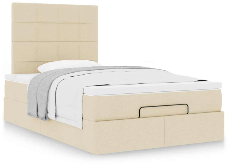 Οθωμανικό κρεβάτι με στρώμα Cream 120x190 cm Ύφασμα Κρεμ 3313145