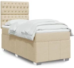 Κρεβάτι Boxspring με Στρώμα Κρεμ 80 x 200 εκ. Υφασμάτινο Κρεμ 3293807
