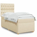 Κρεβάτι Boxspring με Στρώμα Κρεμ 80 x 200 εκ. Υφασμάτινο Κρεμ 3291119
