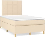 Κρεβάτι Boxspring με Στρώμα Κρεμ 120x190 εκ. Υφασμάτινο Κρεμ 3269935
