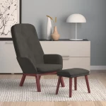 Πολυθρόνα Relax με Υποπόδιο Σκούρο Γκρι Βελούδινη Σκούρο γκρι 3097657