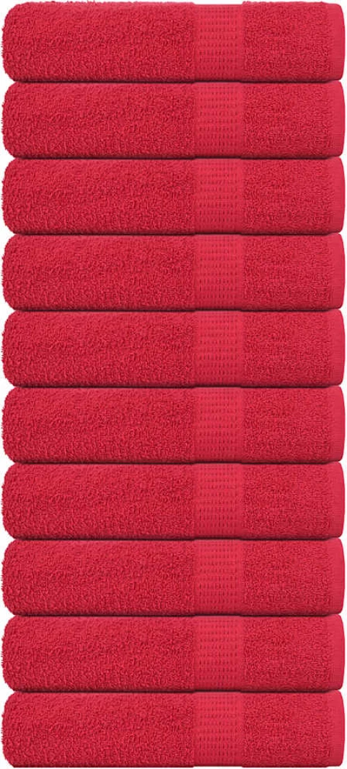 Πετσέτες ντους 10 Τεμ. Κόκκινο 70x140 εκ. 360 γρ/μ² 100% Βαμβ. Κόκκινο 136931