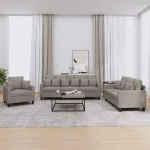 Σετ Σαλονιού 3 Τεμαχίων Taupe από Ύφασμα Taupe 3201639