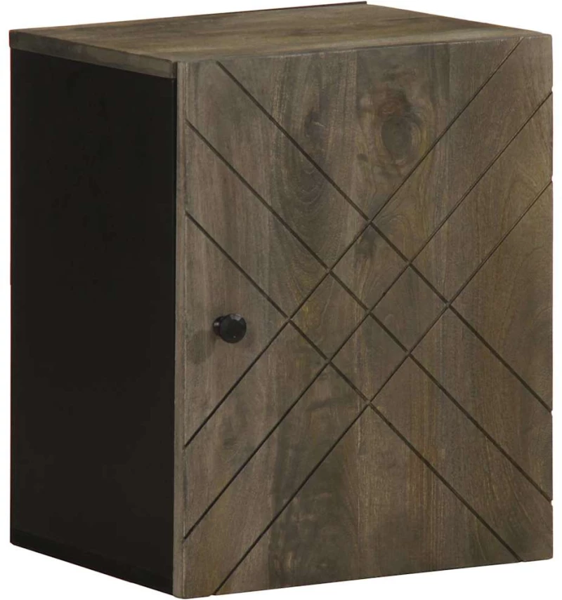 Επίτοιχο ντουλάπι μπάνιου Μαύρο 38x33x48 cm Μάνγκο μασίφ ξύλο Μαύρο 4017704