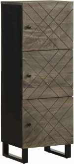 Ντουλάπι Μαύρο 40 x 33 x 110 εκ. από Μασίφ Ξύλο Μάνγκο Μαύρο 4017713